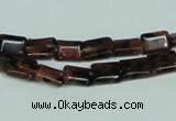 CGS216 15.5 inches 6*8mm rectangle blue & brown goldstone beads