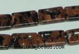 CGS217 15.5 inches 13*18mm rectangle blue & brown goldstone beads