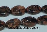 CGS221 15.5 inches 13*18mm twisted oval blue & brown goldstone beads