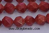 CGS452 15.5 inches 8mm faceted nuggets goldstone beads wholesale