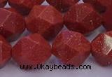 CGS454 15.5 inches 12mm faceted nuggets goldstone beads wholesale