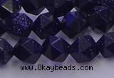 CGS457 15.5 inches 8mm faceted nuggets goldstone beads wholesale