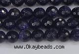 CGS478 15.5 inches 4mm faceted round blue goldstone beads