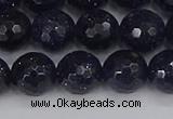 CGS481 15.5 inches 10mm faceted round blue goldstone beads