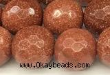 CGS491 15 inches 8mm faceted round goldstone beads