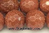 CGS492 15 inches 10mm faceted round goldstone beads