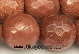 CGS493 15 inches 12mm faceted round goldstone beads