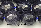 CGS496 15 inches 8mm faceted round blue goldstone beads