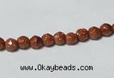 CGS57 15.5 inches 6mm faceted round goldstone beads wholesale