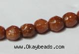 CGS58 15.5 inches 8mm faceted round goldstone beads wholesale