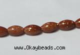 CGS69 15.5 inches 6*10mm rice goldstone beads wholesale