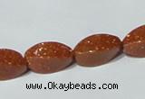 CGS74 15.5 inches 8*16mm twisted rice goldstone beads wholesale