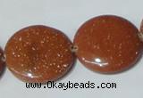 CGS77 15.5 inches 25mm coin goldstone beads wholesale