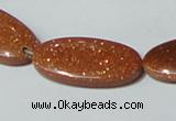 CGS80 15.5 inches 15*30mm oval goldstone beads wholesale