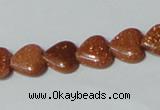 CGS81 15.5 inches 10*10mm heart goldstone beads wholesale