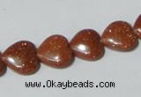 CGS82 15.5 inches 12*12mm heart goldstone beads wholesale