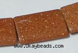 CGS85 15.5 inches 25*35mm rectangle goldstone beads wholesale