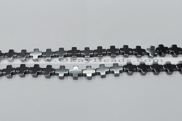 CHE1006 15.5 inches 10*10mm cross hematite beads wholesale