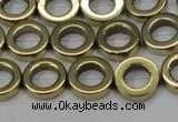 CHE1017 15.5 inches 12mm donut plated hematite beads wholesale