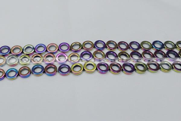 CHE1019 15.5 inches 12mm donut plated hematite beads wholesale