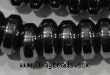 CHE111 15.5 inches 5*12mm rondelle large hole hematite beads