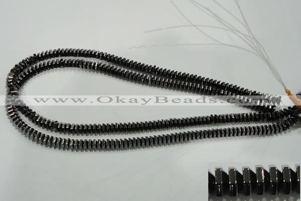 CHE134 15.5 inches 3*6mm pyramid hematite beads wholesale