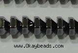 CHE135 15.5 inches 5*8mm pyramid hematite beads wholesale