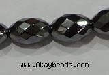 CHE145 15.5 inches 8*12mm faceted rice hematite beads wholesale