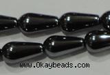 CHE147 15.5 inches 6*12mm teardrop hematite beads wholesale