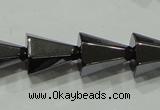 CHE175 15.5 inches 10*12mm faceted cone hematite beads wholesale