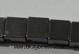 CHE184 15.5 inches 10*10mm cube hematite beads wholesale