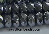 CHE2003 15.5 inches 6*10mm faceted rondelle hematite beads