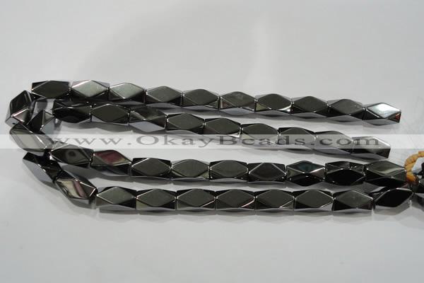 CHE225 15.5 inches 10*20mm faceted cuboid hematite beads wholesale