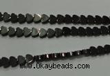 CHE266 15.5 inches 4*4mm heart hematite beads wholesale