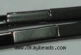 CHE290 15.5 inches 6*16mm rectangle double drilled hematite beads wholesale