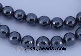 CHE32 16 inches 4mm faceted round hematite beads Wholesale