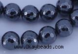 CHE36 16 inches 12mm faceted round hematite beads Wholesale