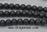 CHE402 15.5 inches 4mm round matte hematite beads wholesale