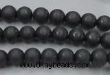 CHE403 15.5 inches 6mm round matte hematite beads wholesale