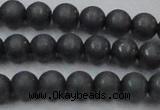 CHE404 15.5 inches 8mm round matte hematite beads wholesale