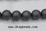 CHE405 15.5 inches 10mm round matte hematite beads wholesale