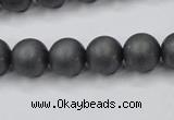 CHE406 15.5 inches 12mm round matte hematite beads wholesale