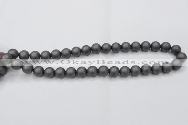 CHE406 15.5 inches 12mm round matte hematite beads wholesale