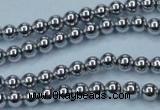 CHE423 15.5 inches 4mm round plated hematite beads wholesale