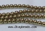 CHE431 15.5 inches 3mm round plated hematite beads wholesale