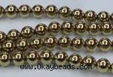 CHE433 15.5 inches 6mm round plated hematite beads wholesale