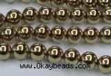 CHE434 15.5 inches 8mm round plated hematite beads wholesale