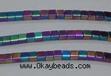 CHE453 15.5 inches 2*2mm cube plated hematite beads wholesale