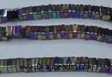 CHE575 15.5 inches 1*3*3mm square plated hematite beads wholesale