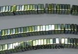 CHE582 15.5 inches 1*4*4mm square plated hematite beads wholesale